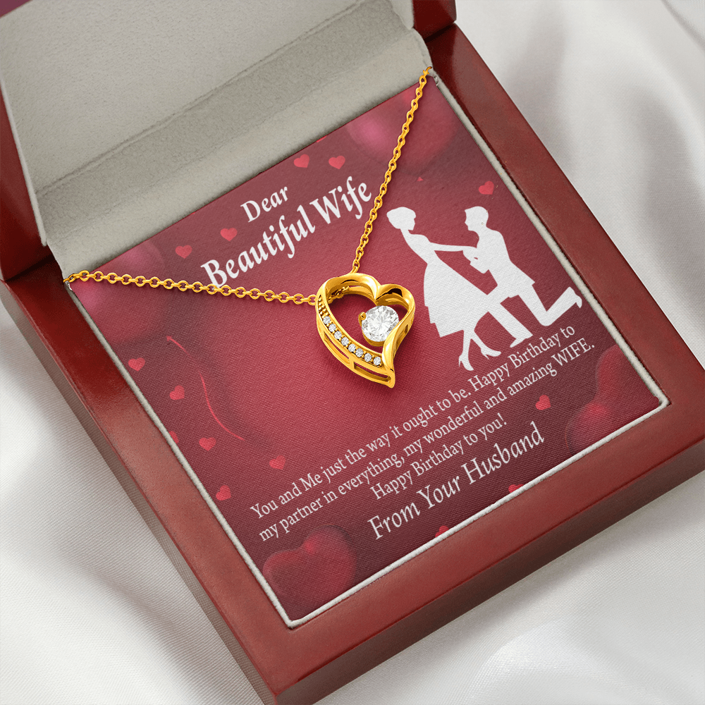 To My Wife Happy Birthday Forever Necklace w Message Card-Express Your Love Gifts