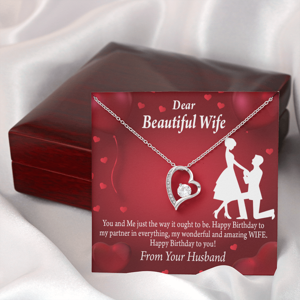 To My Wife Happy Birthday Forever Necklace w Message Card-Express Your Love Gifts