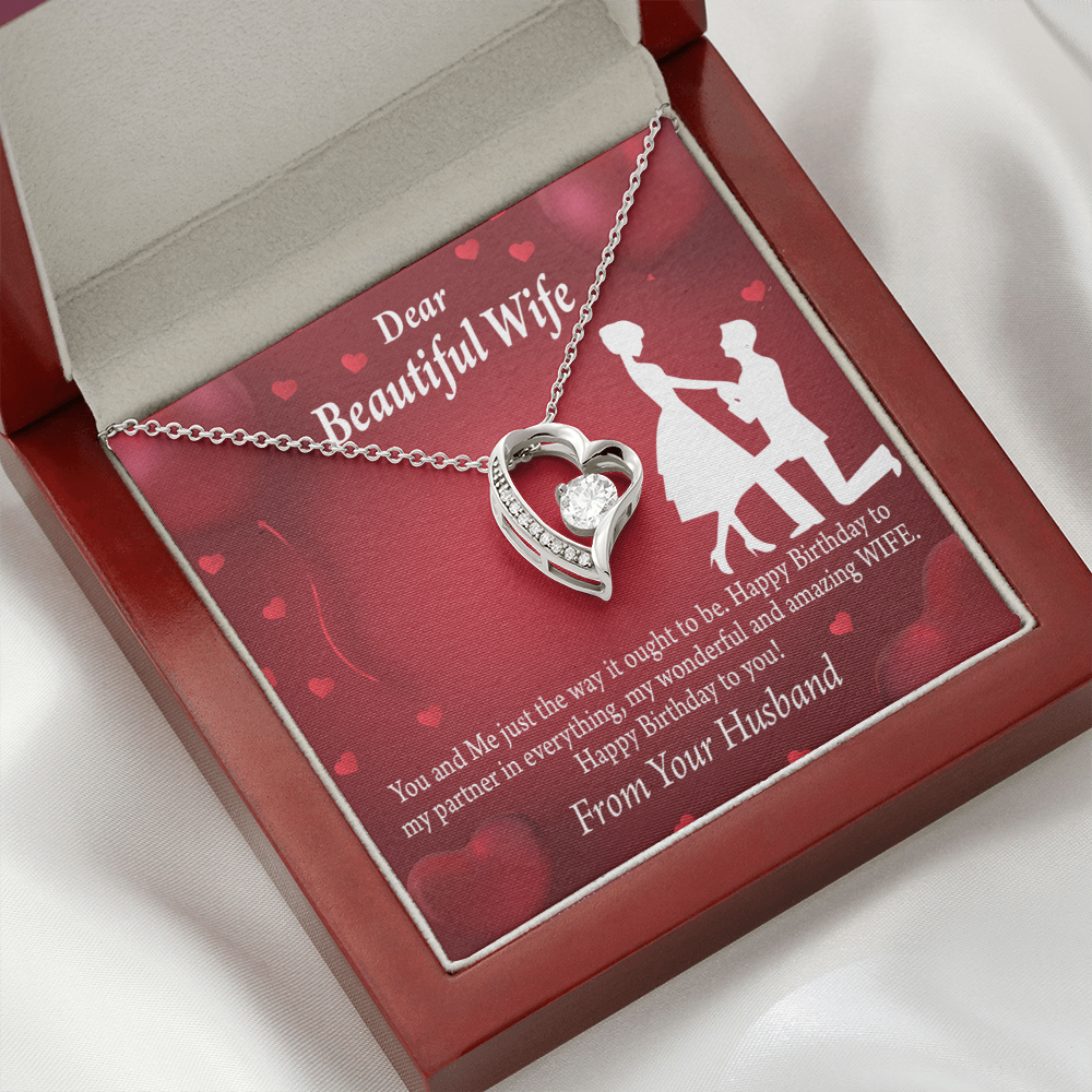 To My Wife Happy Birthday Forever Necklace w Message Card-Express Your Love Gifts