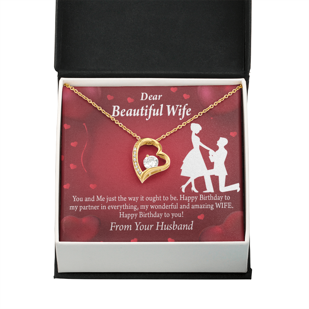 To My Wife Happy Birthday Forever Necklace w Message Card-Express Your Love Gifts