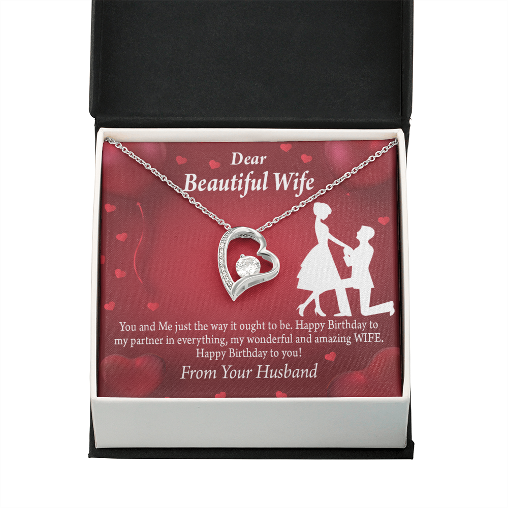 To My Wife Happy Birthday Forever Necklace w Message Card-Express Your Love Gifts