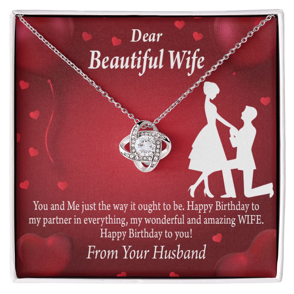 To My Wife Happy Birthday Infinity Knot Necklace Message Card-Express Your Love Gifts