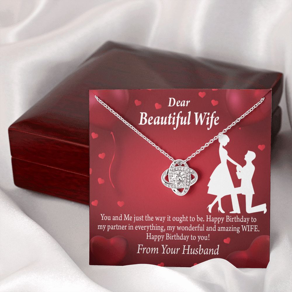To My Wife Happy Birthday Infinity Knot Necklace Message Card-Express Your Love Gifts