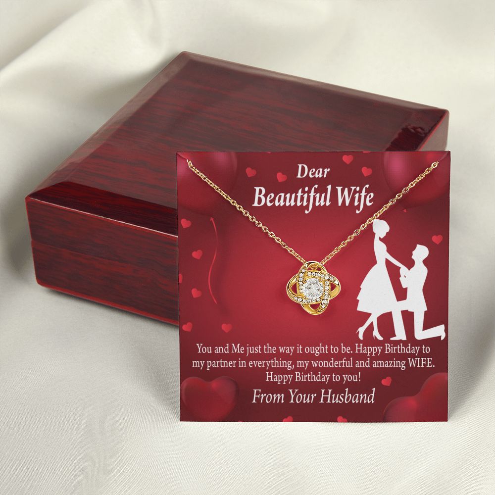 To My Wife Happy Birthday Infinity Knot Necklace Message Card-Express Your Love Gifts