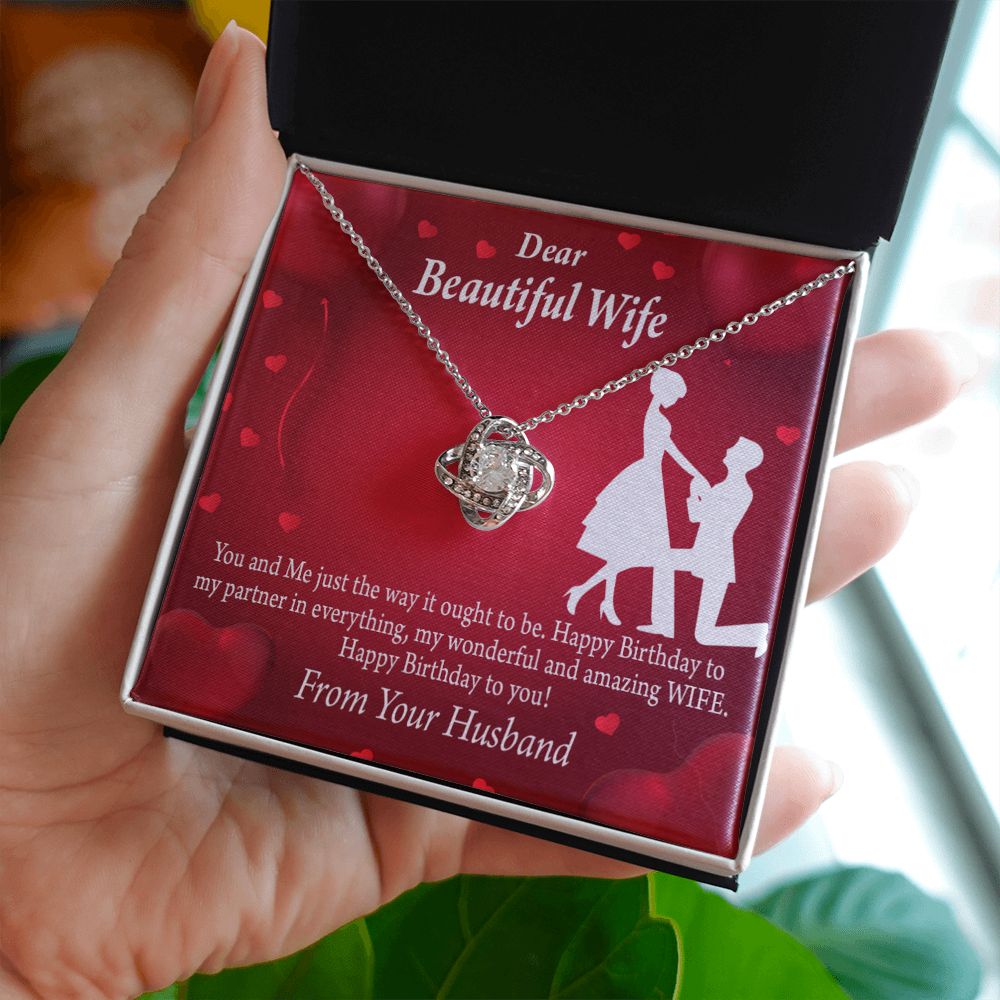 To My Wife Happy Birthday Infinity Knot Necklace Message Card-Express Your Love Gifts