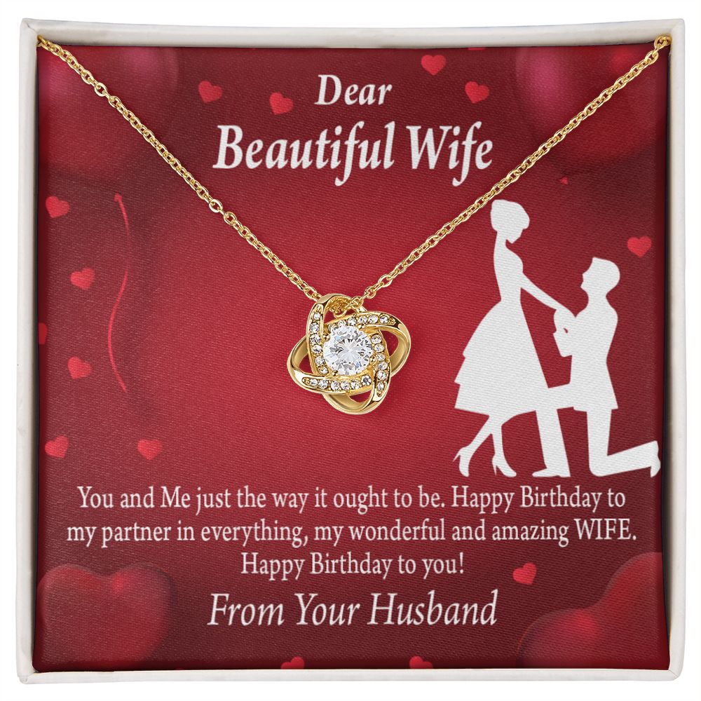 To My Wife Happy Birthday Infinity Knot Necklace Message Card-Express Your Love Gifts