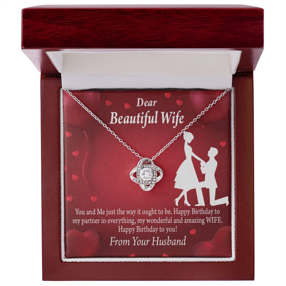 To My Wife Happy Birthday Infinity Knot Necklace Message Card-Express Your Love Gifts