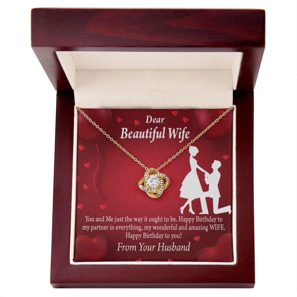 To My Wife Happy Birthday Infinity Knot Necklace Message Card-Express Your Love Gifts