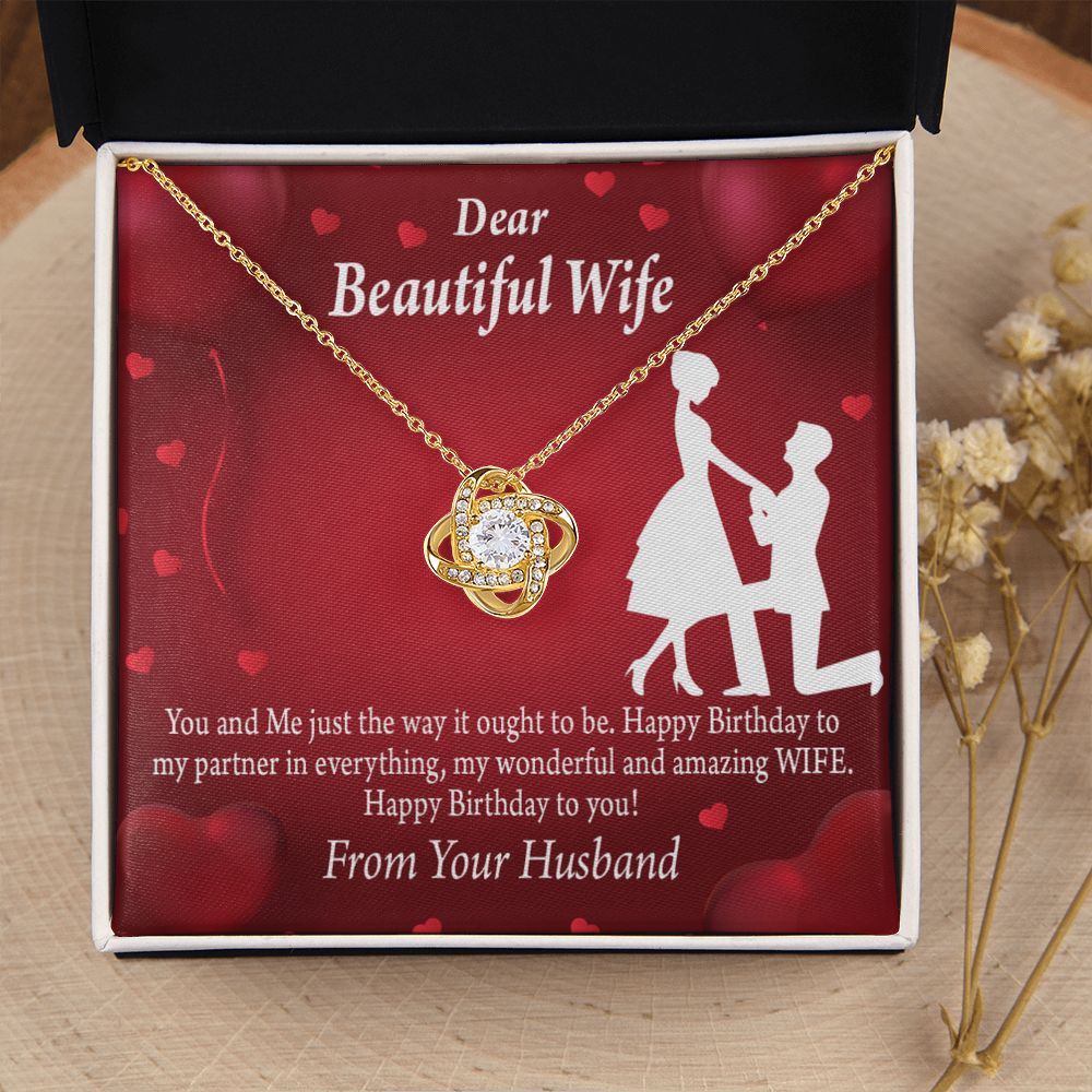To My Wife Happy Birthday Infinity Knot Necklace Message Card-Express Your Love Gifts