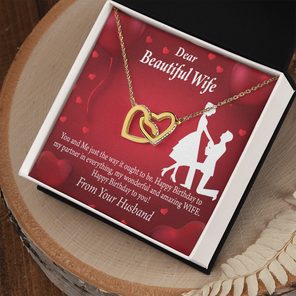 To My Wife Happy Birthday Inseparable Necklace-Express Your Love Gifts