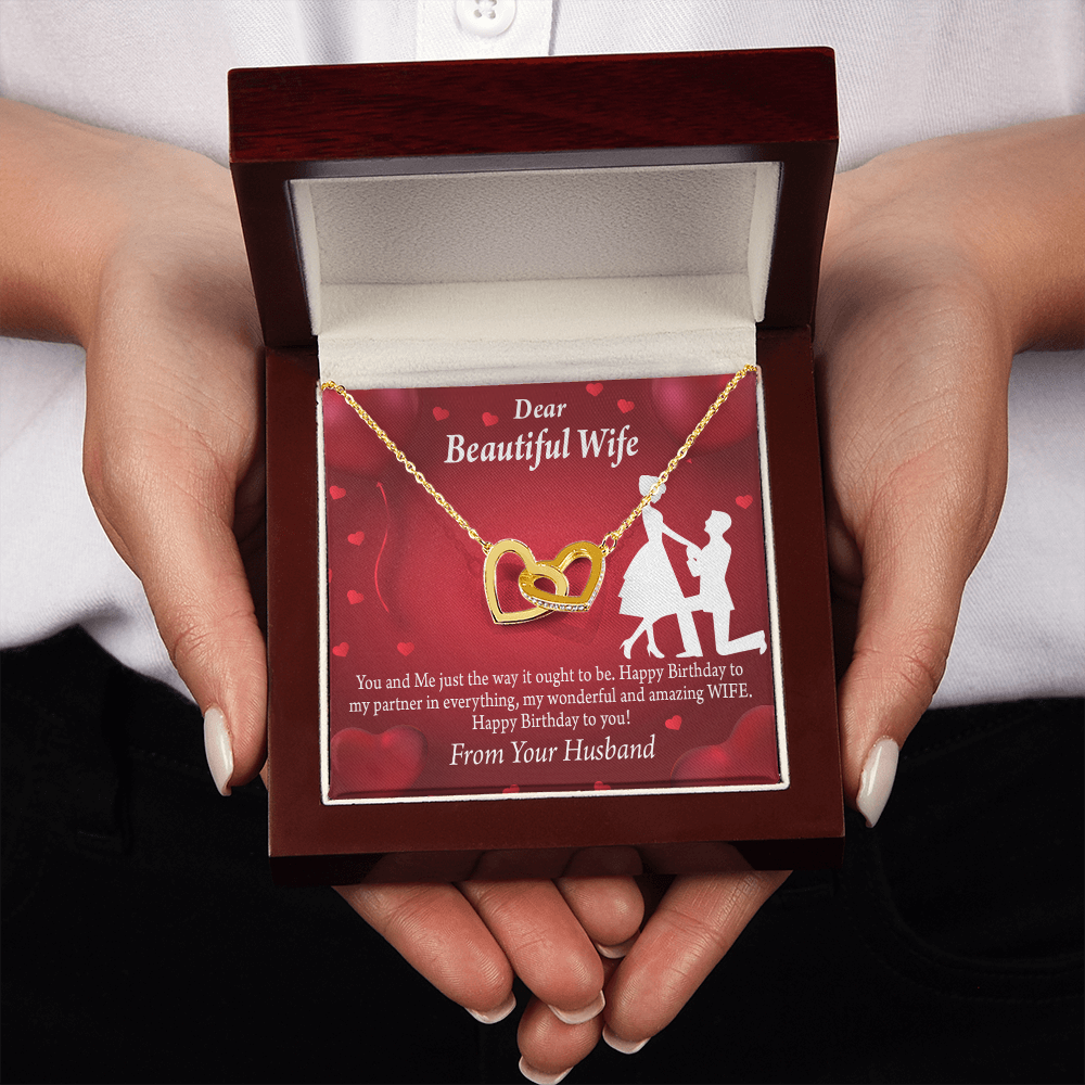 To My Wife Happy Birthday Inseparable Necklace-Express Your Love Gifts