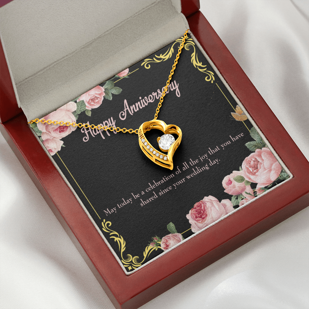 To My Wife Happy Wedding Anniversary Forever Necklace w Message Card-Express Your Love Gifts