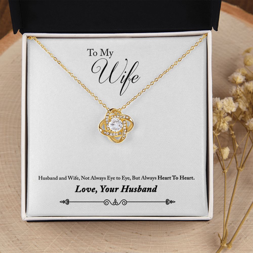 To My Wife Heart to Heart Infinity Knot Necklace Message Card-Express Your Love Gifts