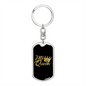 To My Wife His Queen Gold Keychain Stainless Steel or 18k Gold Dog Tag Keyring-Express Your Love Gifts