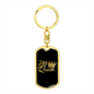 To My Wife His Queen Gold Keychain Stainless Steel or 18k Gold Dog Tag Keyring-Express Your Love Gifts