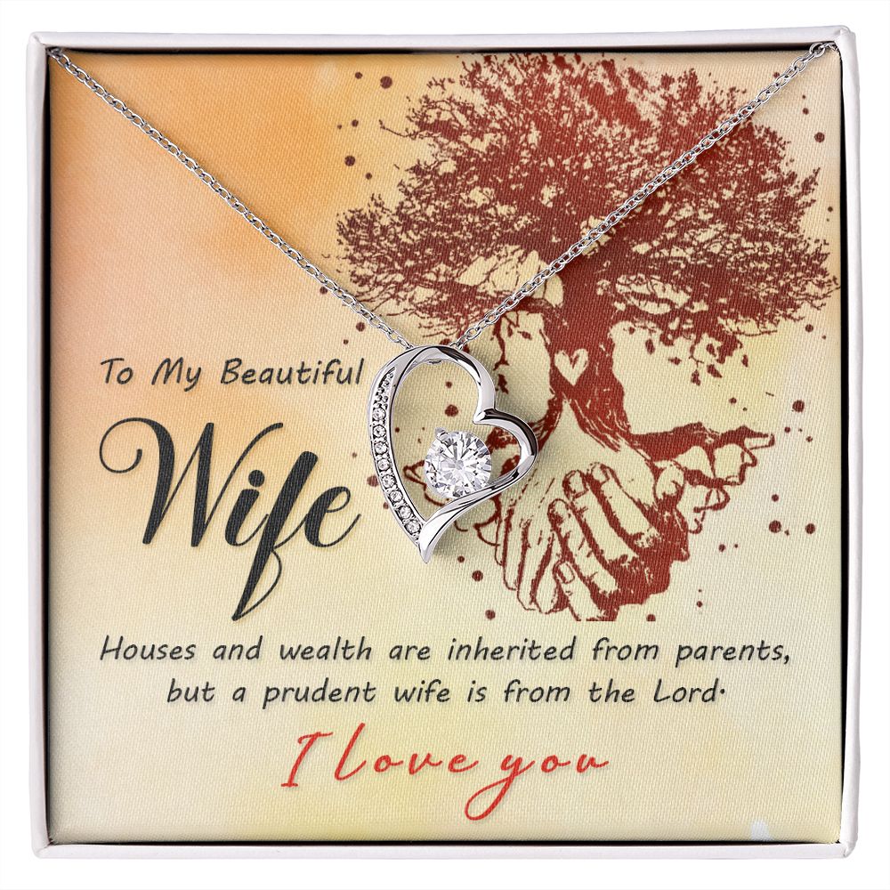 To My Wife House and Wealth Forever Necklace w Message Card-Express Your Love Gifts
