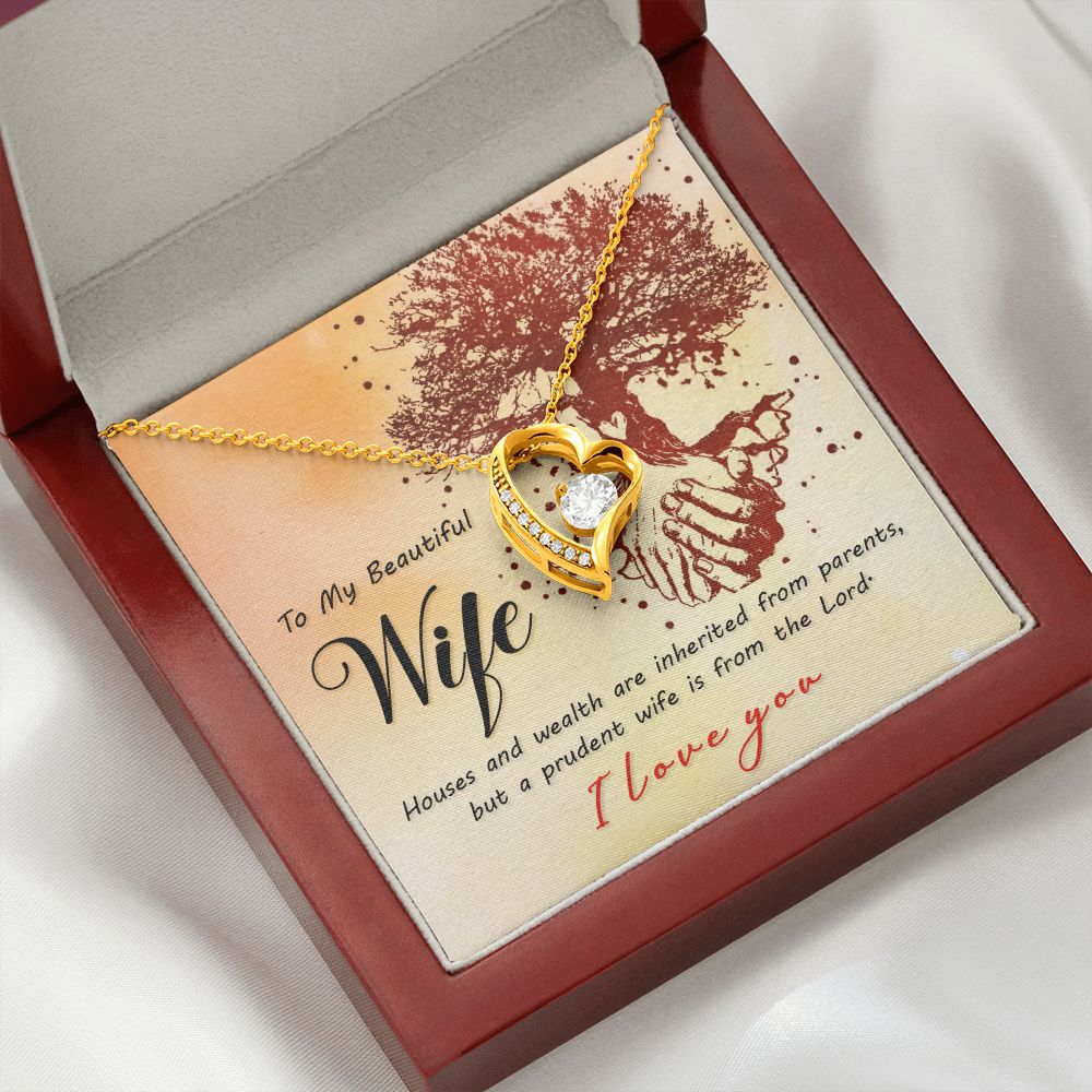 To My Wife House and Wealth Forever Necklace w Message Card-Express Your Love Gifts