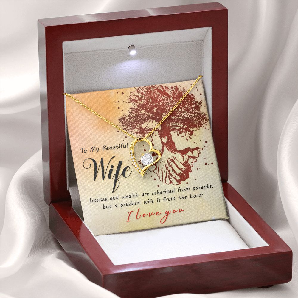 To My Wife House and Wealth Forever Necklace w Message Card-Express Your Love Gifts