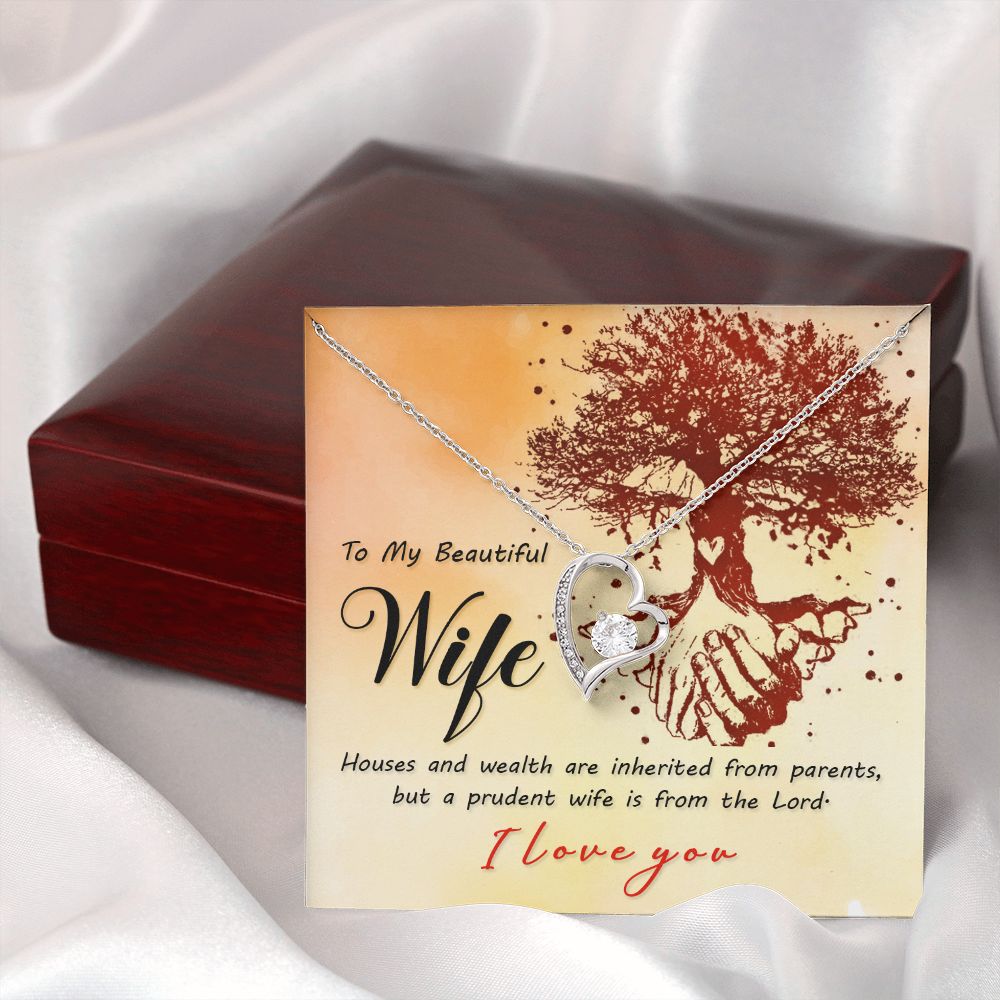 To My Wife House and Wealth Forever Necklace w Message Card-Express Your Love Gifts