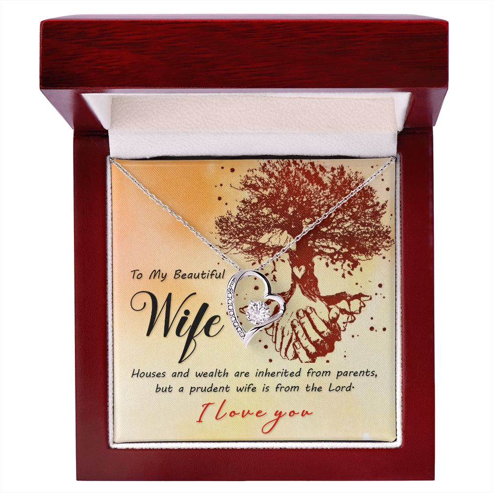 To My Wife House and Wealth Forever Necklace w Message Card-Express Your Love Gifts