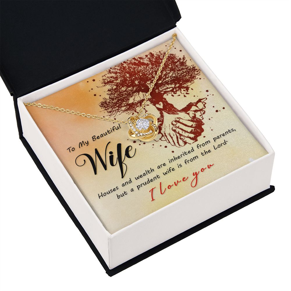 To My Wife House and Wealth Infinity Knot Necklace Message Card-Express Your Love Gifts