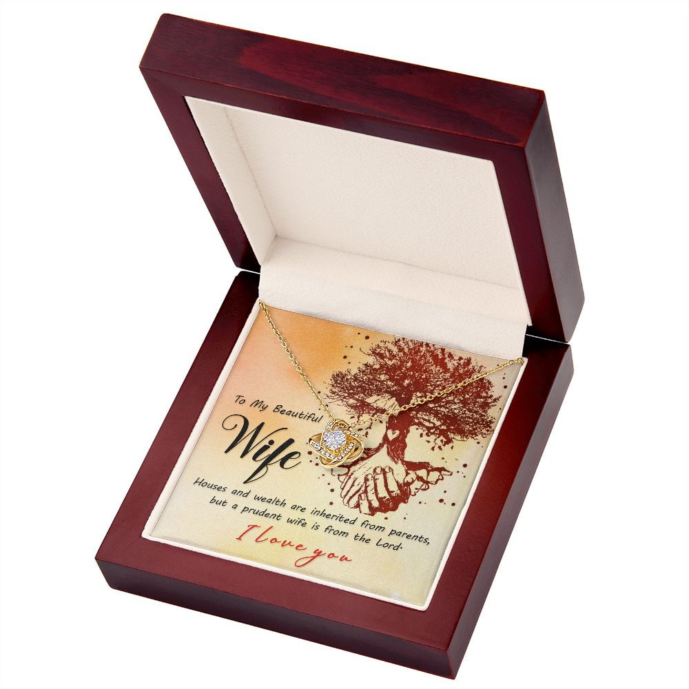 To My Wife House and Wealth Infinity Knot Necklace Message Card-Express Your Love Gifts