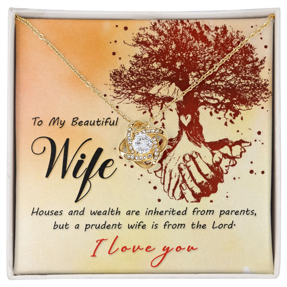To My Wife House and Wealth Infinity Knot Necklace Message Card-Express Your Love Gifts