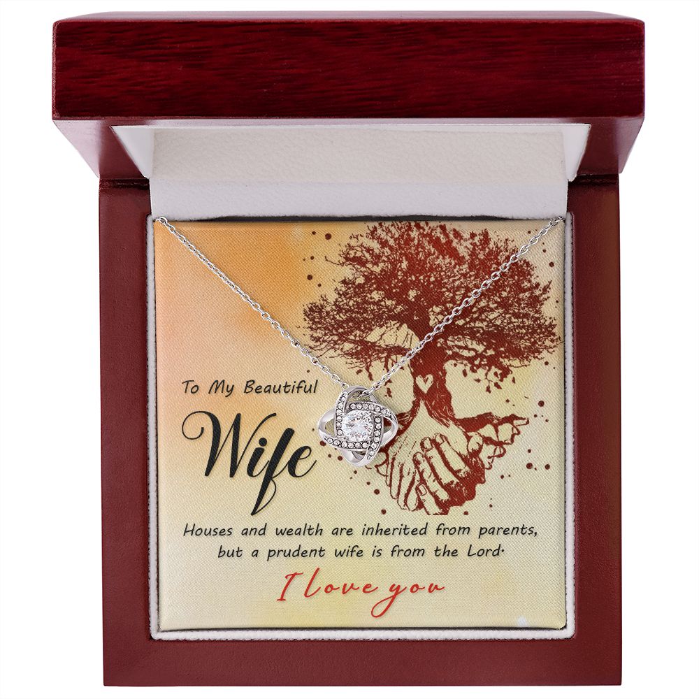 To My Wife House and Wealth Infinity Knot Necklace Message Card-Express Your Love Gifts