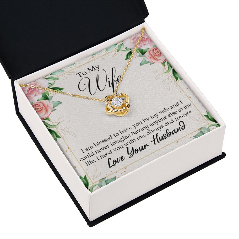 To My Wife I Am Blessed to Have You Infinity Knot Necklace Message Card-Express Your Love Gifts