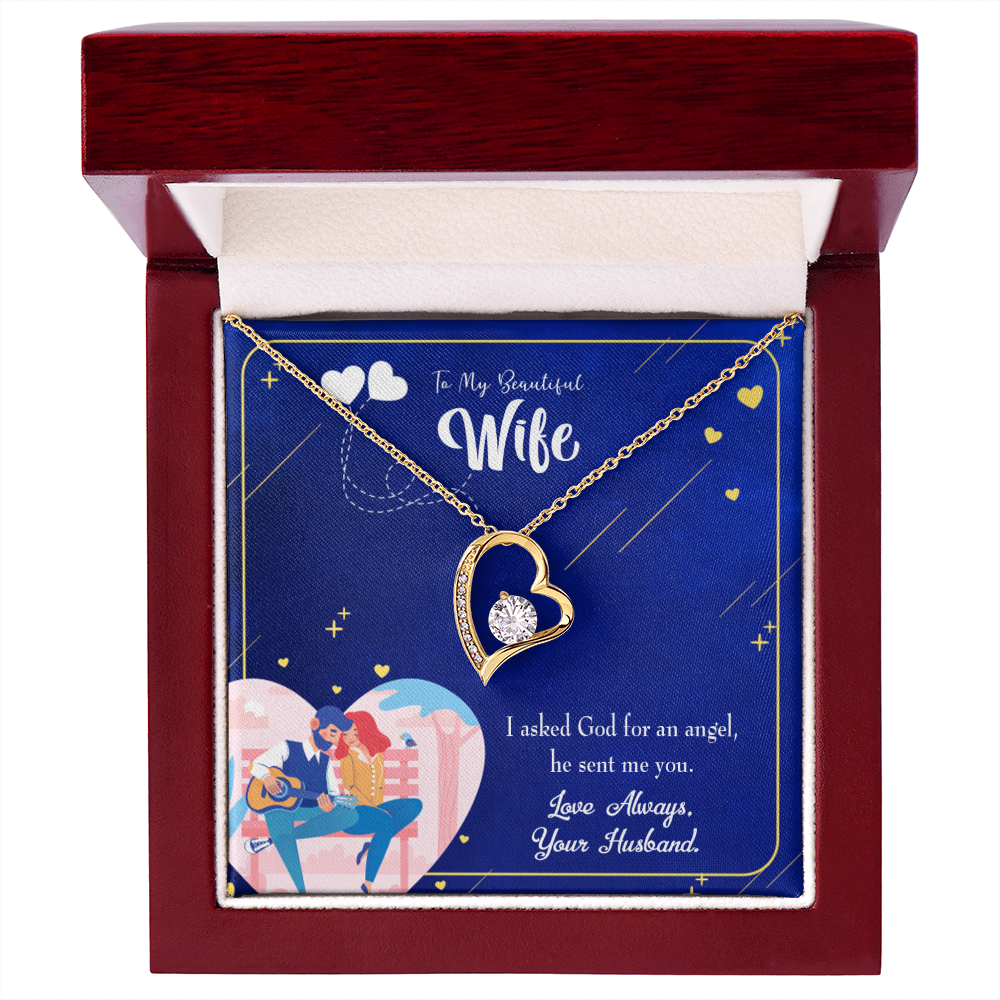To My Wife I Asked God Forever Necklace w Message Card-Express Your Love Gifts