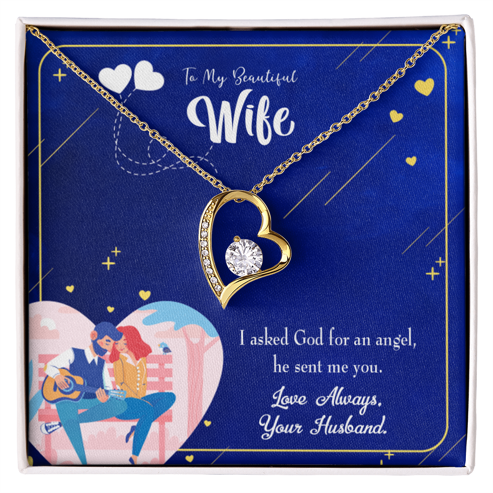 To My Wife I Asked God Forever Necklace w Message Card-Express Your Love Gifts