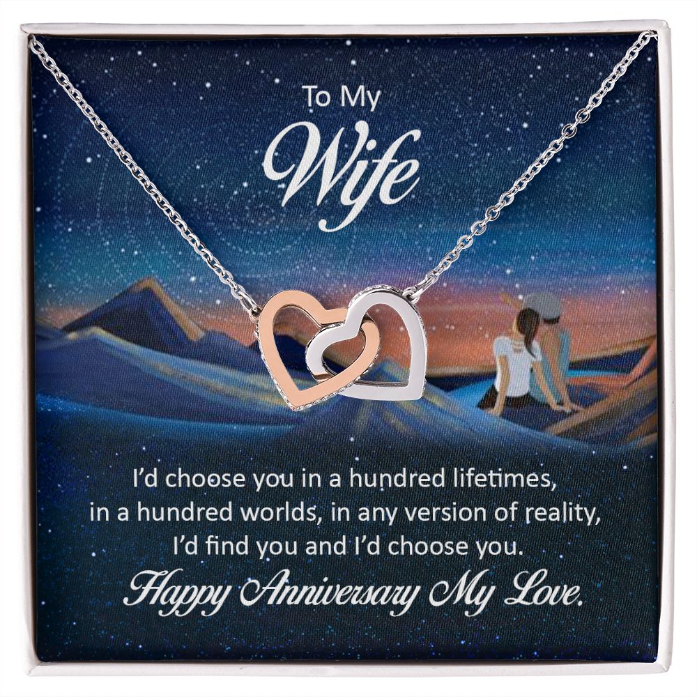 To My Wife I'd Choose You in a Hundred Lifetimes Inseparable Necklace-Express Your Love Gifts