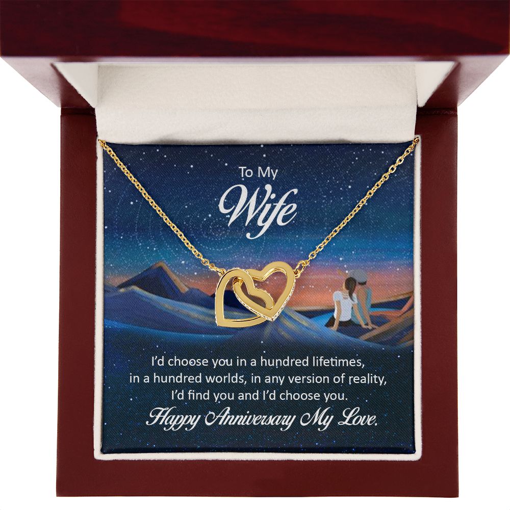 To My Wife I'd Choose You in a Hundred Lifetimes Inseparable Necklace-Express Your Love Gifts