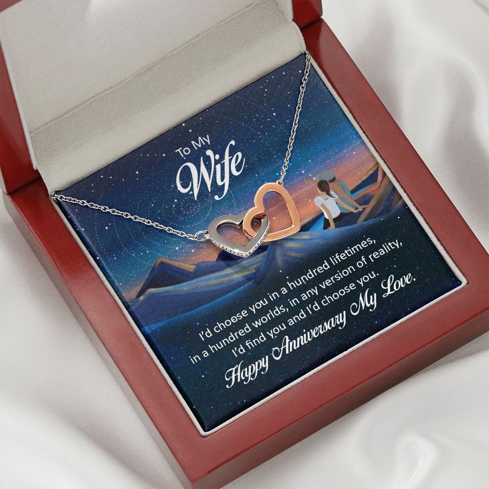 To My Wife I'd Choose You in a Hundred Lifetimes Inseparable Necklace-Express Your Love Gifts