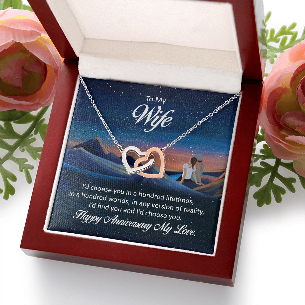To My Wife I'd Choose You in a Hundred Lifetimes Inseparable Necklace-Express Your Love Gifts