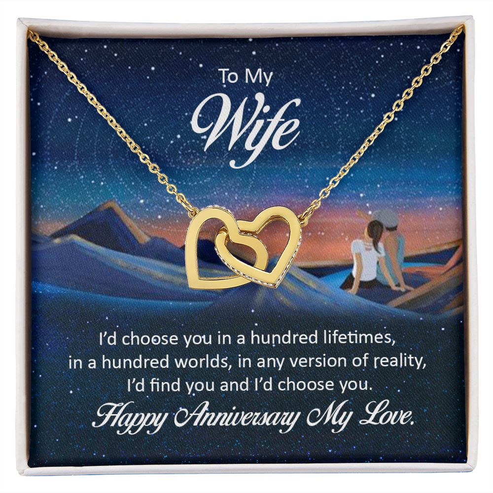 To My Wife I'd Choose You in a Hundred Lifetimes Inseparable Necklace-Express Your Love Gifts