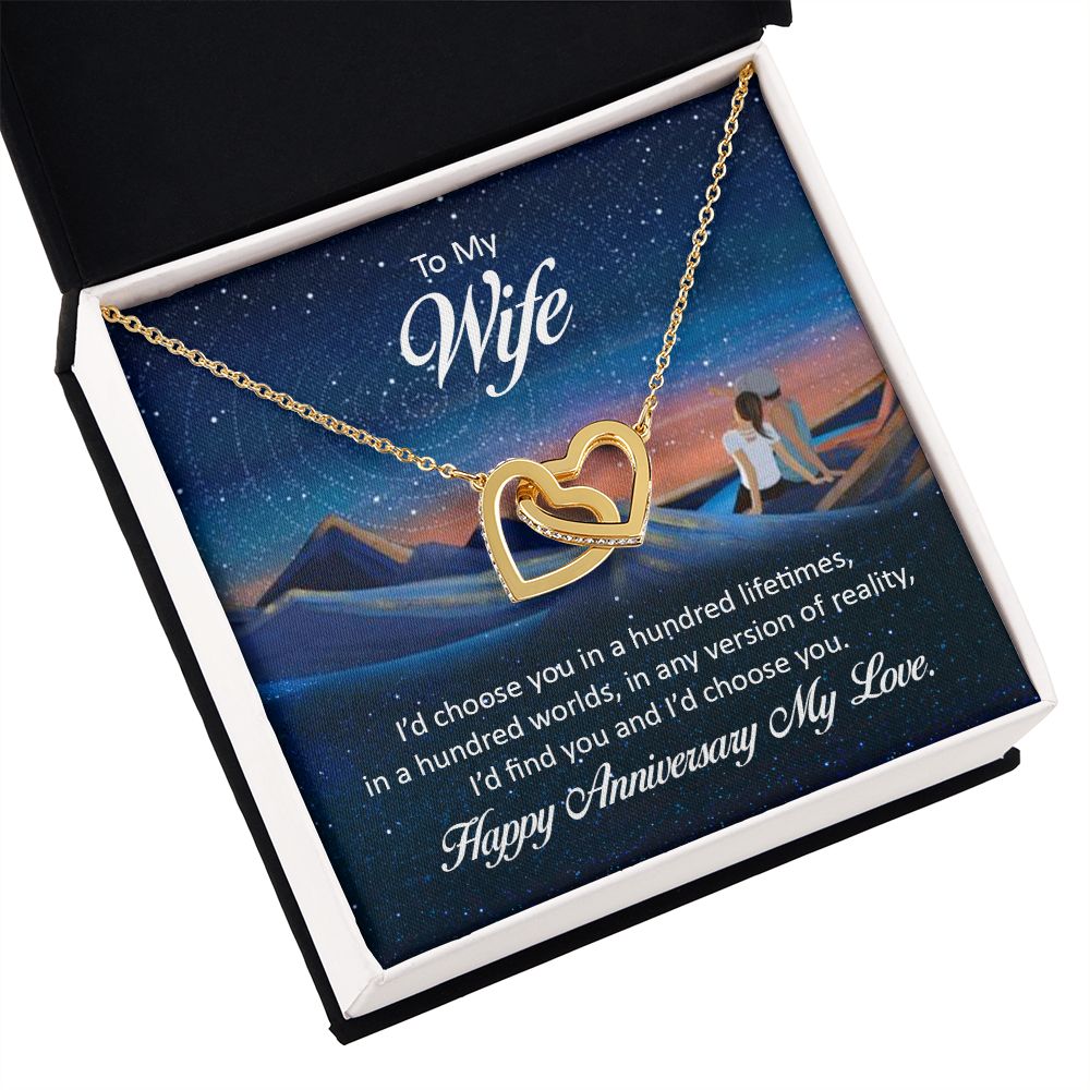 To My Wife I'd Choose You in a Hundred Lifetimes Inseparable Necklace-Express Your Love Gifts
