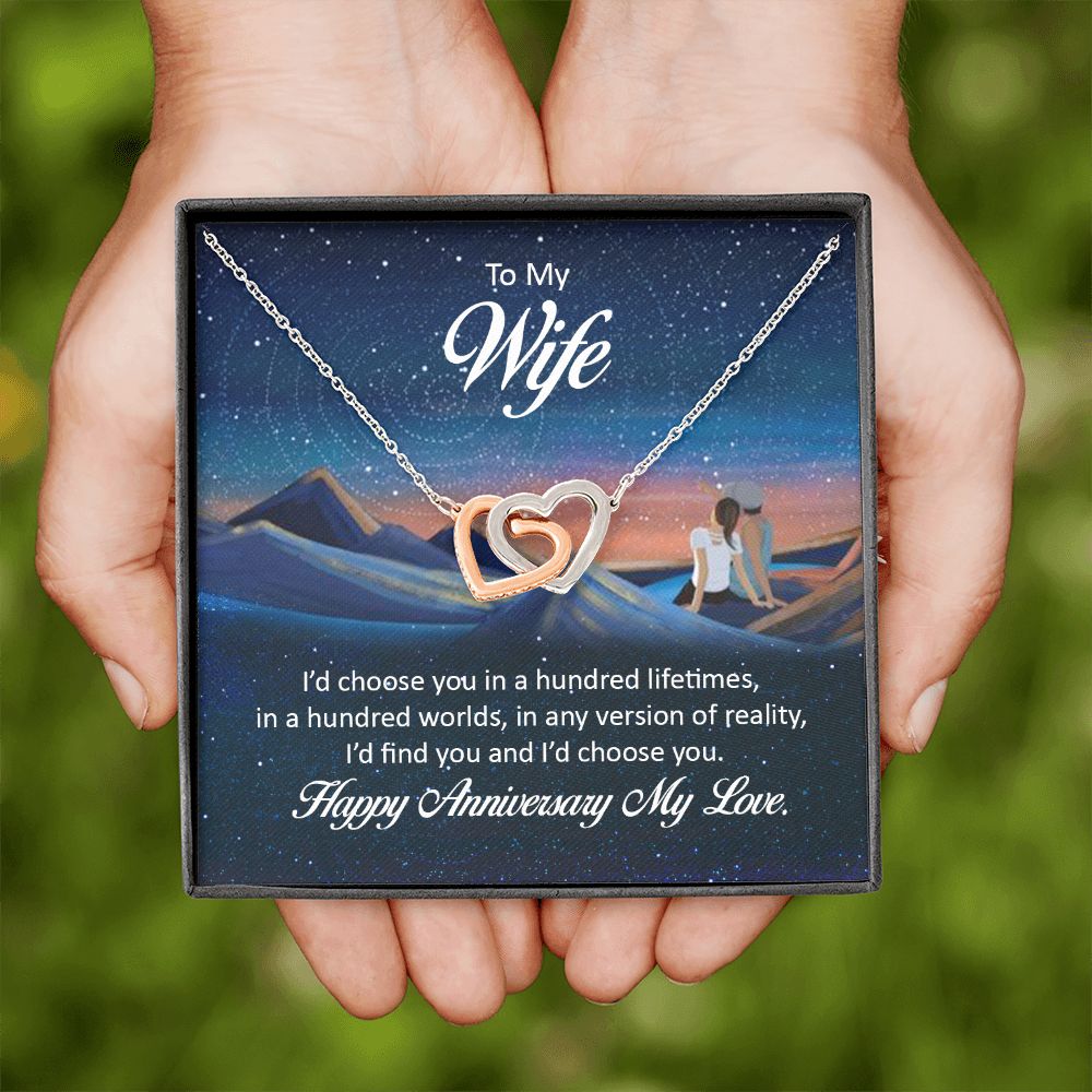To My Wife I'd Choose You in a Hundred Lifetimes Inseparable Necklace-Express Your Love Gifts