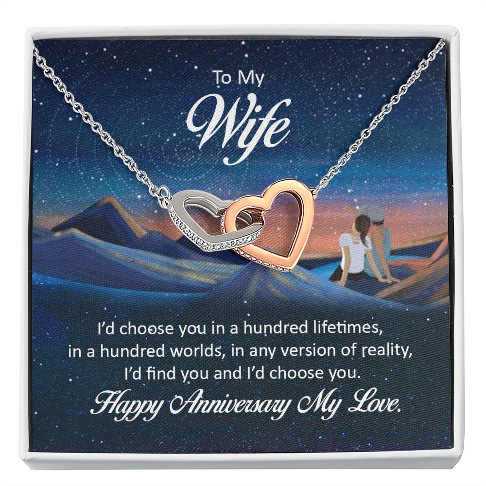 To My Wife I'd Choose You in a Hundred Lifetimes Inseparable Necklace-Express Your Love Gifts