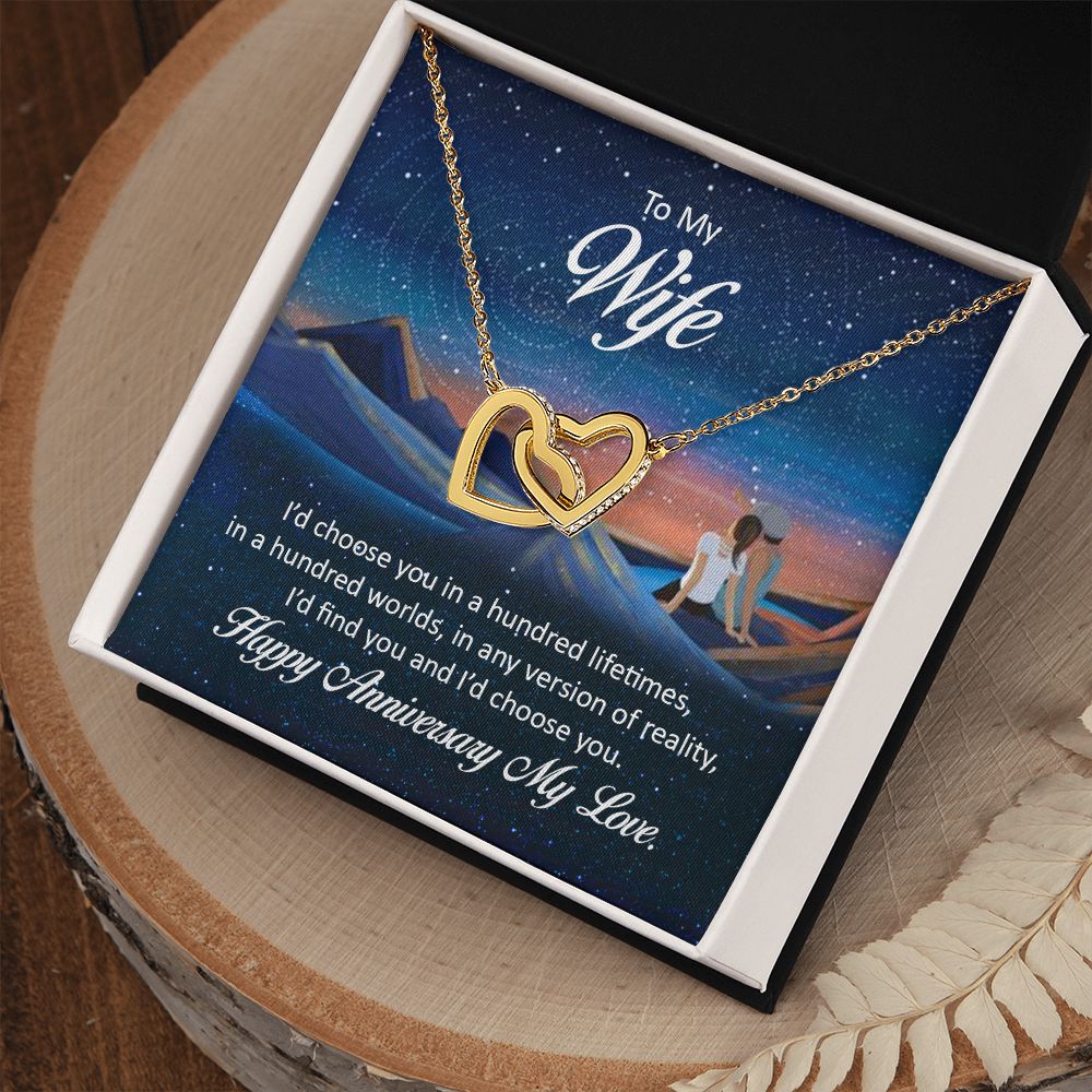 To My Wife I'd Choose You in a Hundred Lifetimes Inseparable Necklace-Express Your Love Gifts