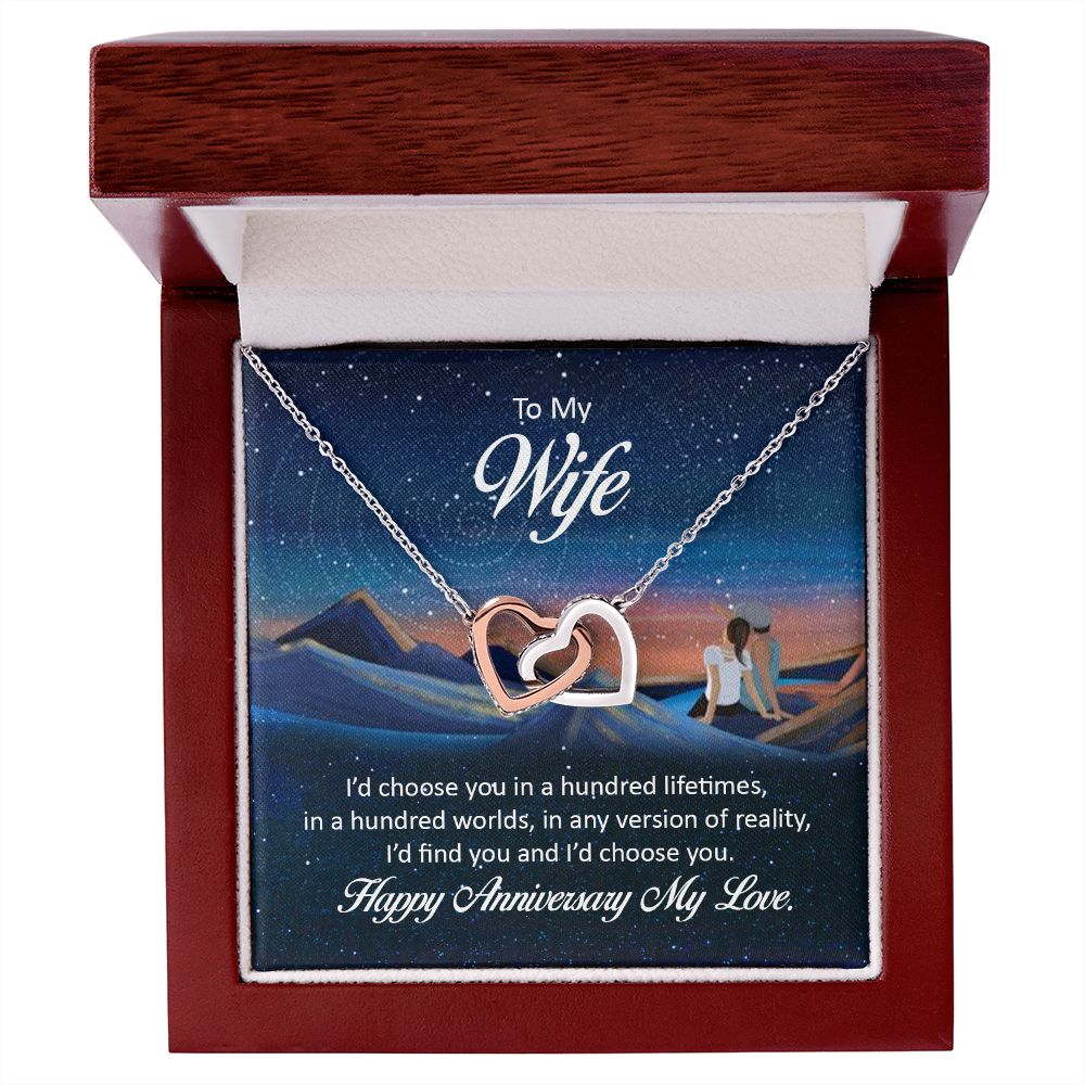 To My Wife I'd Choose You in a Hundred Lifetimes Inseparable Necklace-Express Your Love Gifts