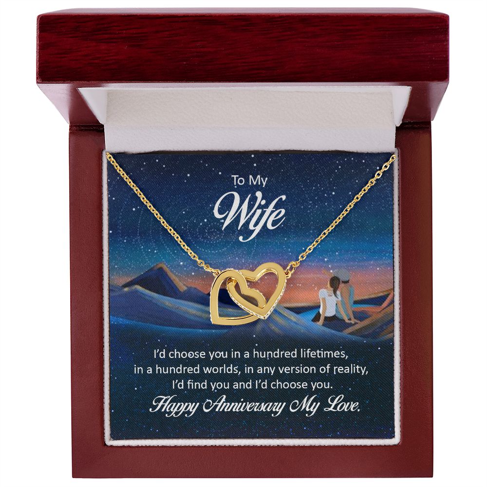 To My Wife I'd Choose You in a Hundred Lifetimes Inseparable Necklace-Express Your Love Gifts