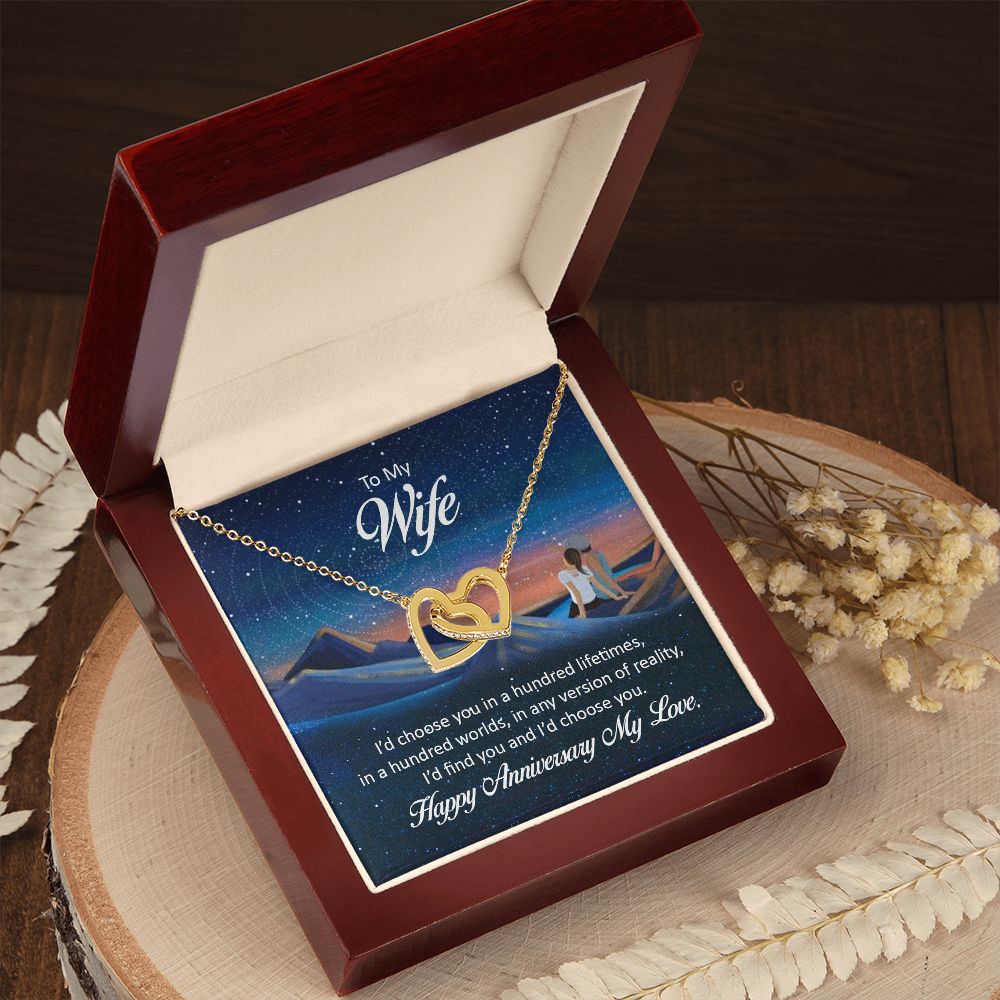 To My Wife I'd Choose You in a Hundred Lifetimes Inseparable Necklace-Express Your Love Gifts