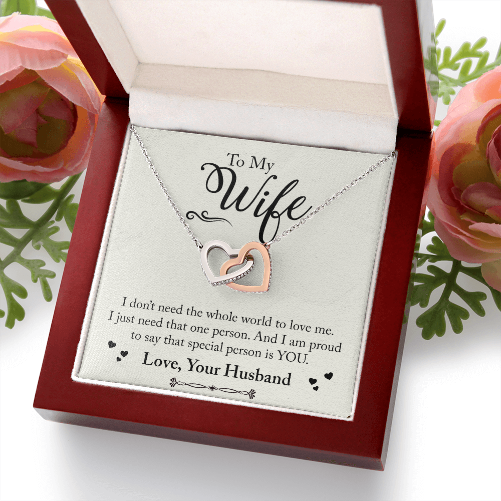 To My Wife I Don't Need The Whole World Inseparable Necklace-Express Your Love Gifts
