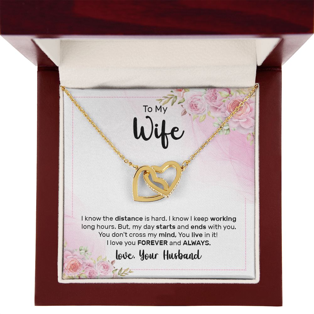 To My Wife I Know the Distance is Hard Inseparable Necklace-Express Your Love Gifts