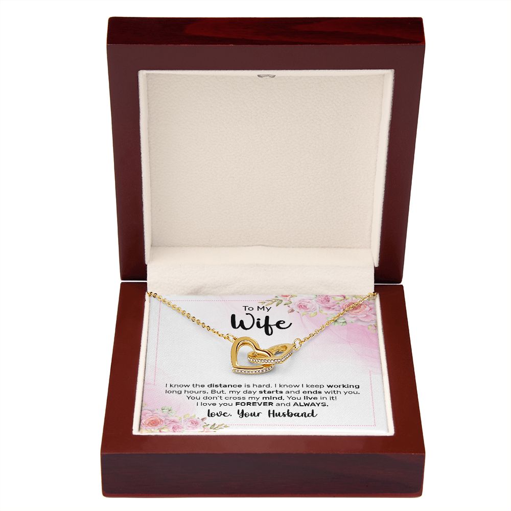 To My Wife I Know the Distance is Hard Inseparable Necklace-Express Your Love Gifts