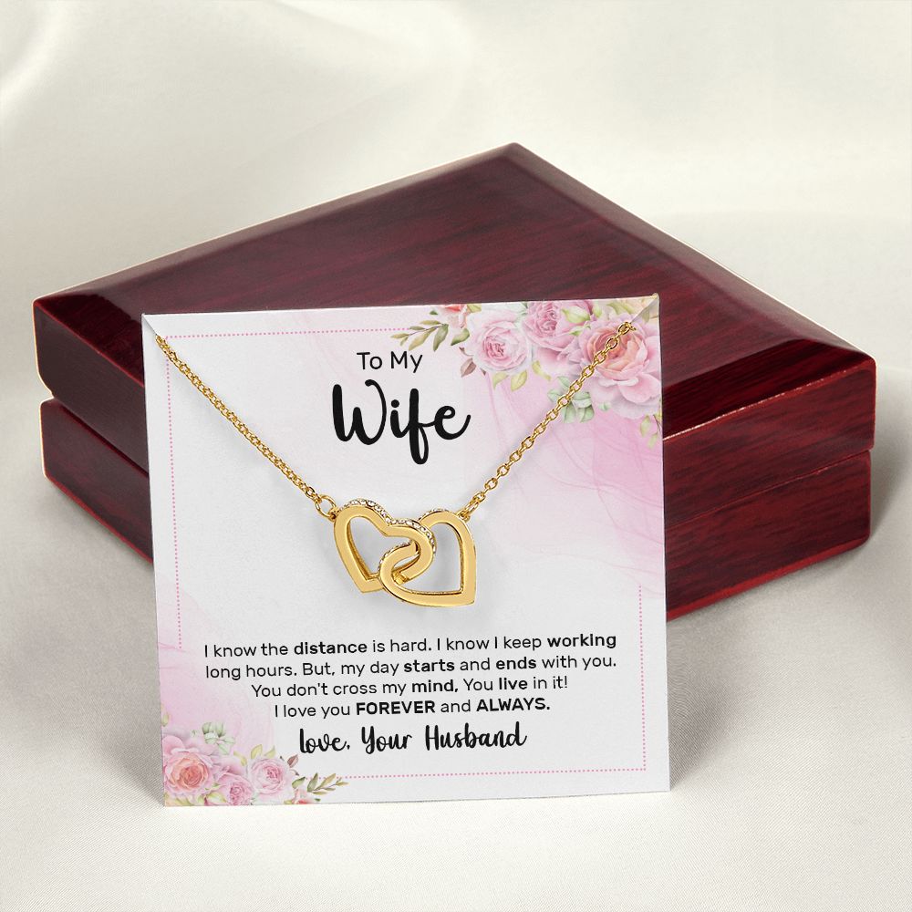 To My Wife I Know the Distance is Hard Inseparable Necklace-Express Your Love Gifts