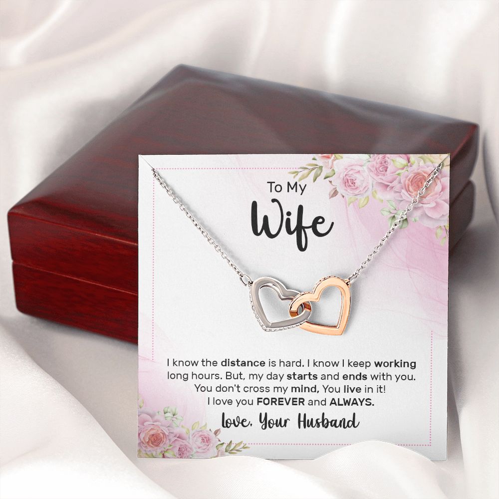 To My Wife I Know the Distance is Hard Inseparable Necklace-Express Your Love Gifts