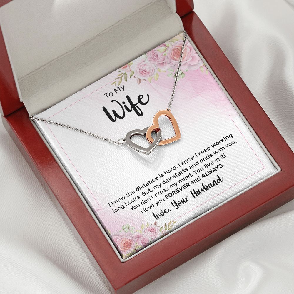 To My Wife I Know the Distance is Hard Inseparable Necklace-Express Your Love Gifts