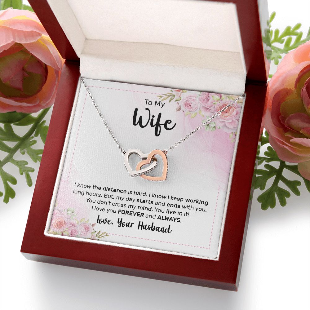 To My Wife I Know the Distance is Hard Inseparable Necklace-Express Your Love Gifts